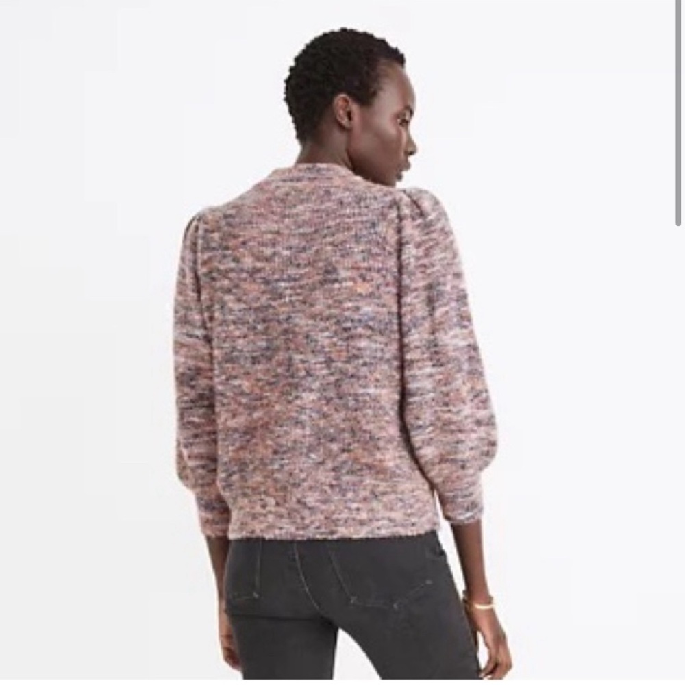 Madewell women’s Space Dyed Eeton puff sleeve pullover Sweater pink 3/4 sleeve S - Picture 3 of 8